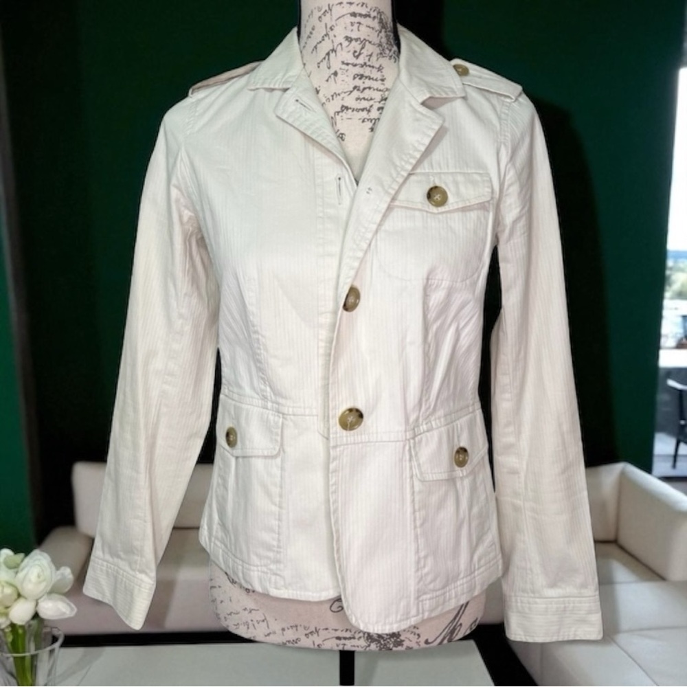TALBOTS White Button Down Jacket for Women Size 4P - Picture 16 of 16